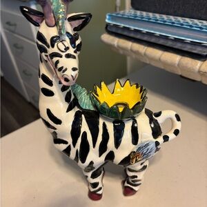Zebra blue sky Ceramic candle holder
